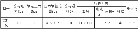 YZF-J4型壓力操縱閥